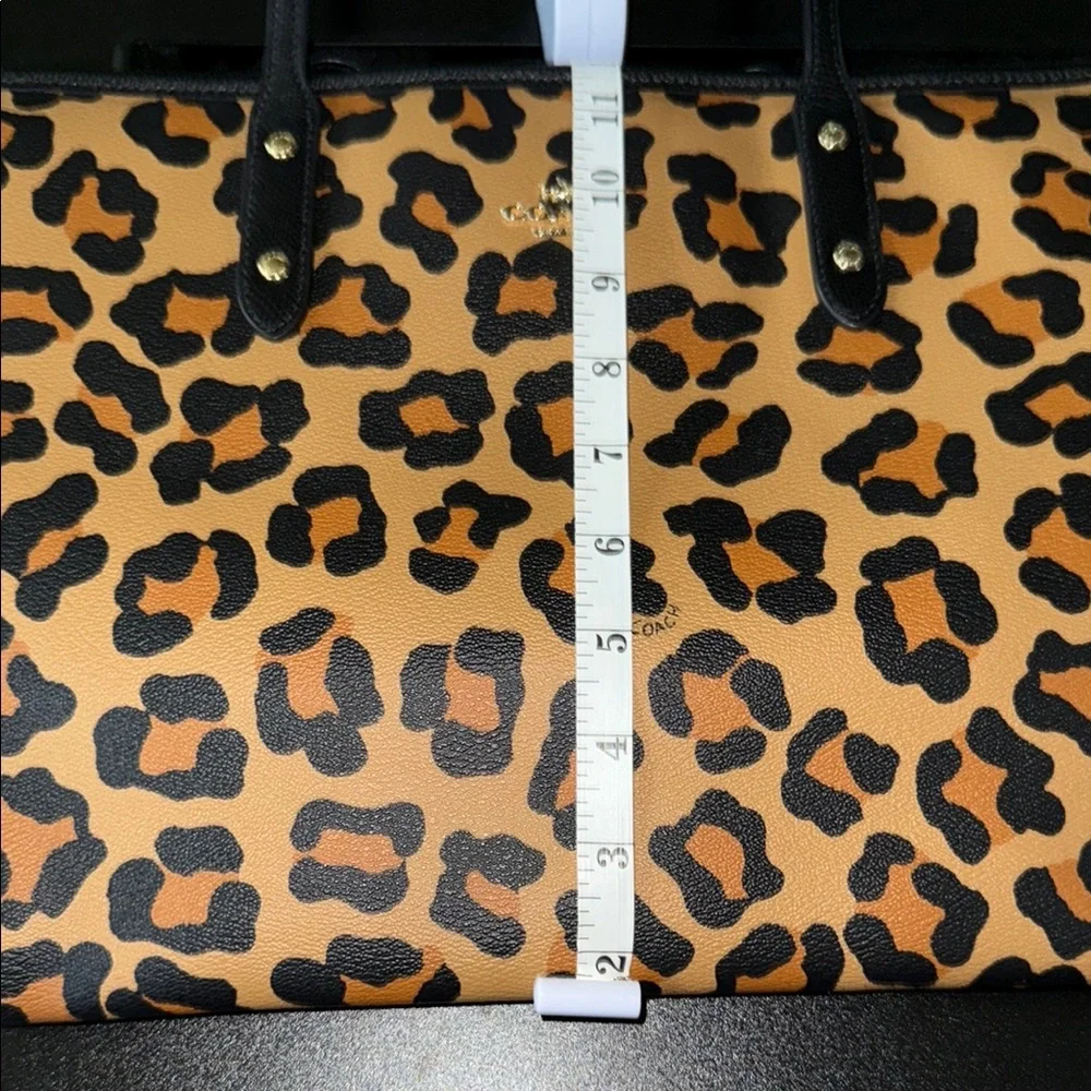 Coach Tan and Black Leopard Print Tote - Picture 8 of 10